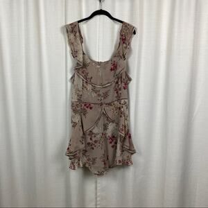City Chic Beige Pink Floral Florence Playsuit Sz.XL(22) NWT